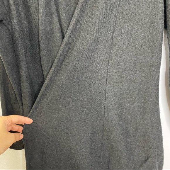 J.Jill Waterfall Open Wool Blend Black Cardigan - Picture 4 of 7